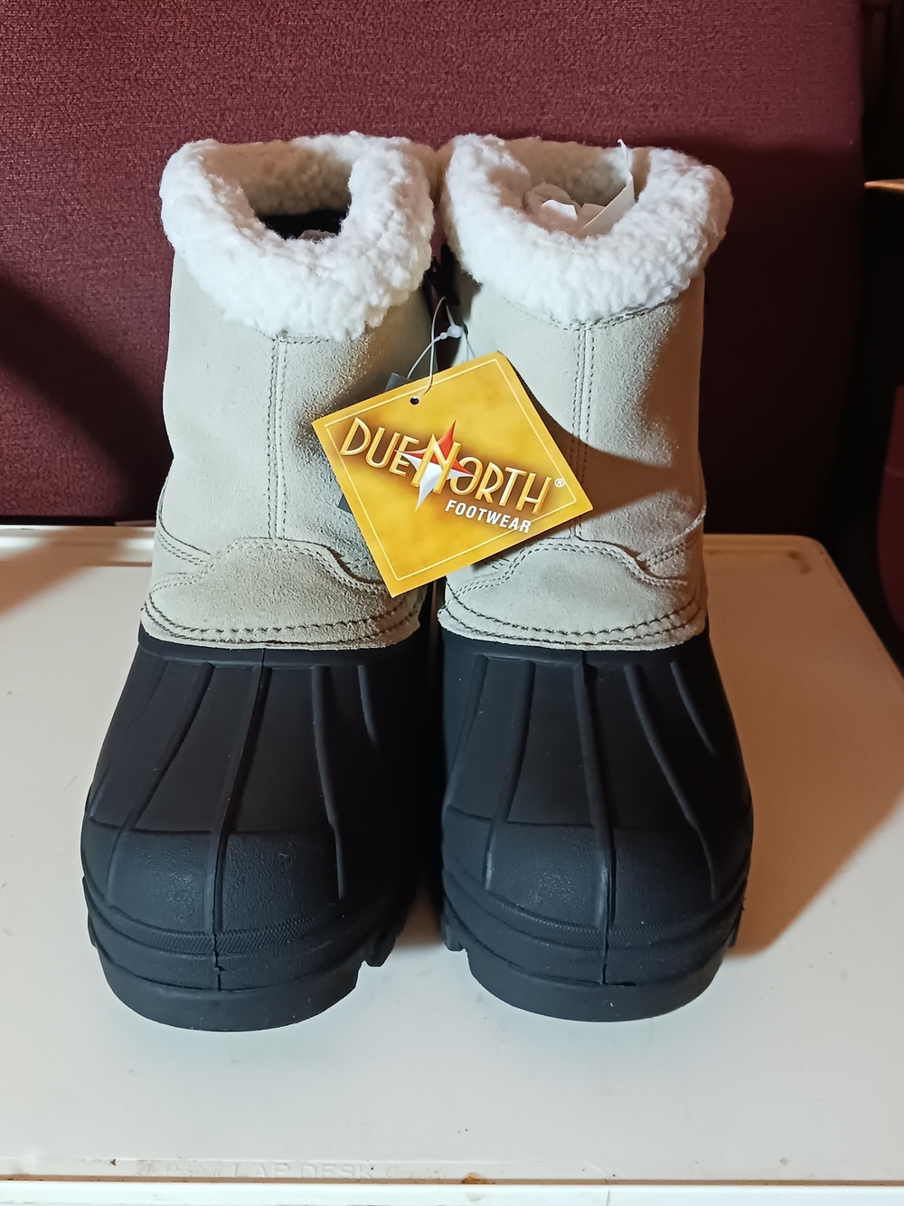 Kids Beige and Black Insulated Winter Boots